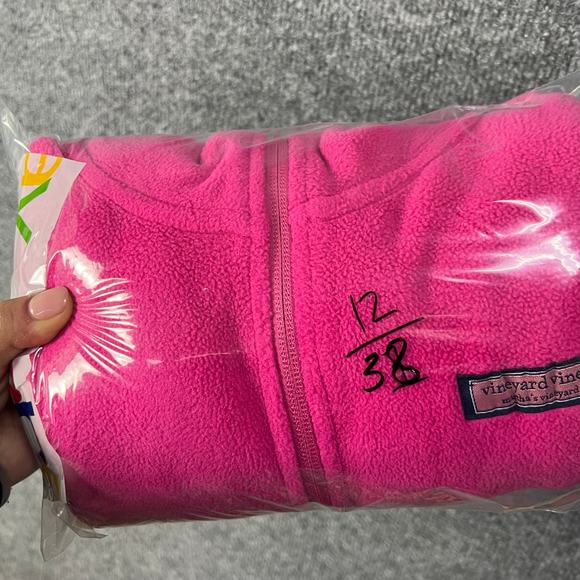 Vineyard Vines Jacket Women Sz M Pink Full‎ Zip Long Sleeve Fleece - Picture 9 of 9